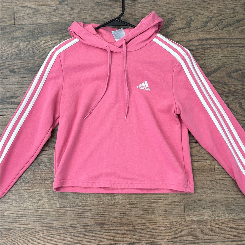 Adidas Pink Pullover with White Accents